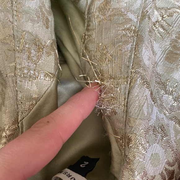 Diane von Furstenberg reno gold metallic shirt dress with pockets - Picture 17 of 17